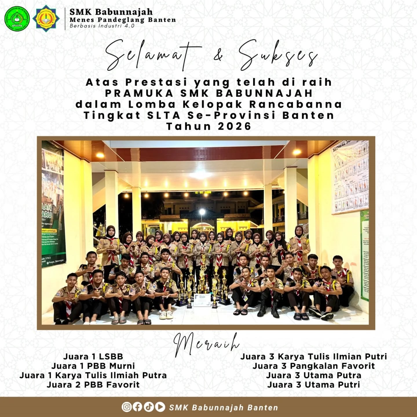 Pramuka SMK Babunnajah Meraih Prestasi